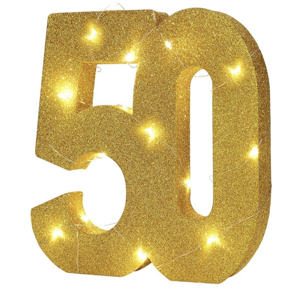 50th Birthday Decorations Women and Men,Gold Glitter Numbers for 50th Wedding...